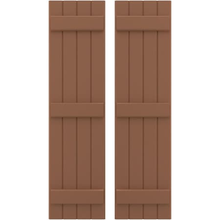 Ekena Millwork Americraft 4-Board, 3 Batten Exterior Real Wood Joined Board-n-Batten Shutters, ARW401BB414X39BTH, PR ARW401BB414X39BTH